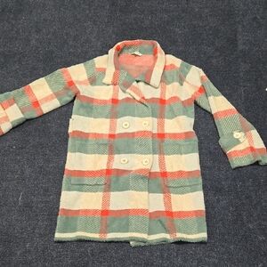 Plaid Double-Breasted Coat